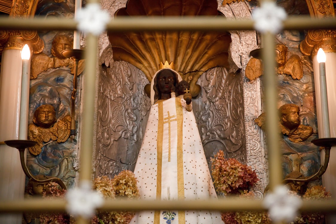 Black madonna in a Rumburk chapel, Czech republic