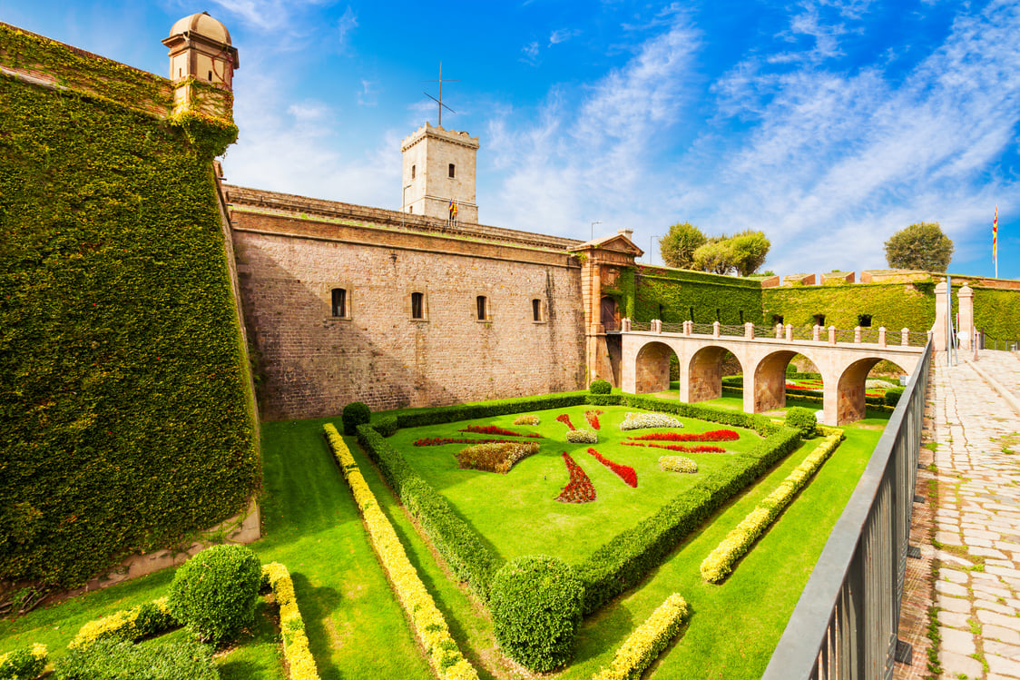 Montjuic Castle in Barcelona, Spain